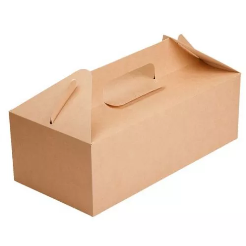 Коробка для рулетов, картон сундук ECO BOX WITH HANDLE крафт (28,8*14,2*9,8см)