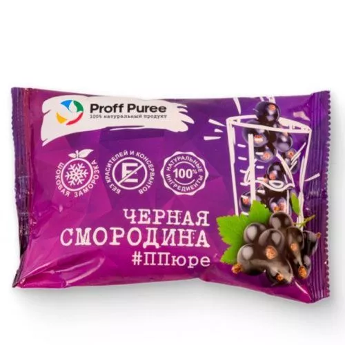 Пюре замороженное Черная смородина Proff Puree, саше 250г