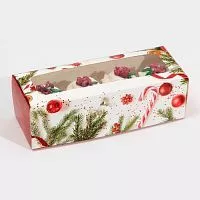 Коробка для рулетов "Новогодняя классика" 26*10*8см