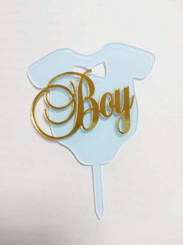 Зеркальный акриловый топпер "Boy", цветной