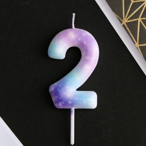 Свеча цифра "2" Disco