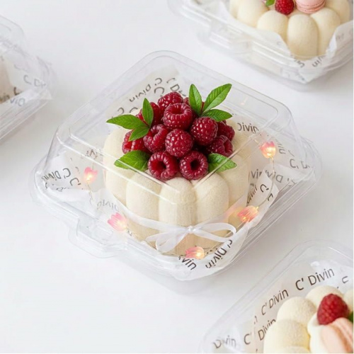 Коробка для бенто-торта пластиковая, 15*15*8см