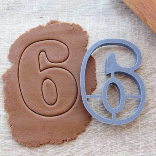 Пластик. Форма для печенек "Цифра 6" 10 см