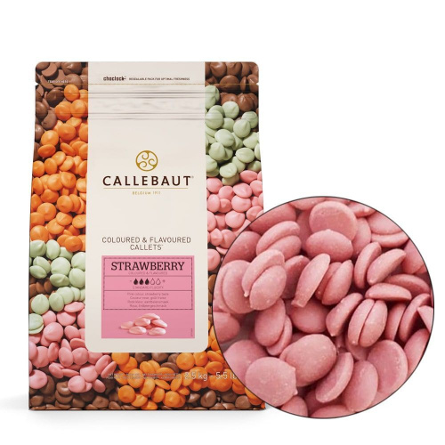 Шоколад Каллебаут Callebaut со вкусом клубника, 2,5кг.