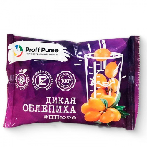 Пюре замороженное Дикая облепиха Proff Puree, саше 250г