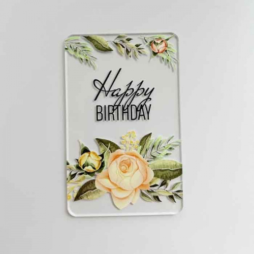 Акриловый топпер "Happy Birthday", прозрачный