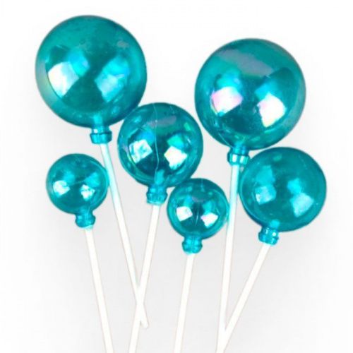 Набор топперов "Шары прозрачные", голубой фото 3